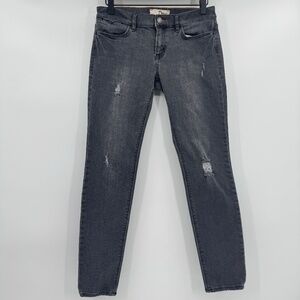 Dittos Jeans Women 27 Gray Stretch Distressed Super Skinny Denim Low Rise Grunge